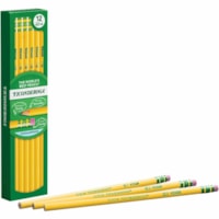 Ticonderoga Wood-Cased Pencils - Black Lead - 2HB - Yellow Barrel - 12 / Box