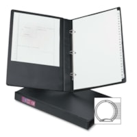 Avery® Heavy Duty Round Ring Binder - 1" (25.40 mm) Binder Capacity - Legal - 8 1/2" (215.90 mm) x 14" (355.60 mm) Sheet Size - 3 Ring(s) - Fastener(s): Round Ring - Pocket(s): 4 - Vinyl - Black - Recycled - Gap-free Ring - 1 Each