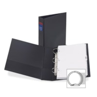 Avery® Heavy Duty Round Ring Binder - 2" (50.80 mm) Binder Capacity - Legal - 8 1/2" (215.90 mm) x 14" (355.60 mm) Sheet Size - 3 Ring(s) - Fastener(s): Round Ring - Pocket(s): 4 - Vinyl - Black - Recycled - Gap-free Ring - 1 Each