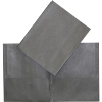 Hilroy Letter Recycled Pocket Folder - 8 1/2" (215.90 mm) x 11" (279.40 mm) - Leatherine - Black - Card Holder, Die-cut - 1 Each