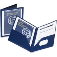 Oxford ViewFolio Letter Pocket Folder - 8 1/2" (215.90 mm) x 11" (279.40 mm) - 100 Sheets Capacity - 2 Pocket(s) - Blue - Water Resistant, Wear Resistant, Tear Resistant, Durable - 1 Each