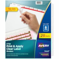 Avery Index Maker Index Divider - 200 x Divider(s) - Print-on Tab(s) - 8 - 8 Tab(s)/Set - 8.50" (215.90 mm) Divider Width x 11" (279.40 mm) Divider Length - 3 Hole Punched - White Paper Divider - White Paper Tab(s) - Printable, Hole-punched, Customizable, Long Lasting, Tear Resistant, Double-sided -