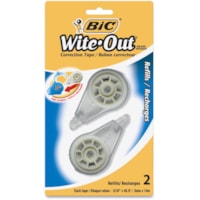 Wite-Out Correction Tape Refill Cartridge - 1 Line(s) - Tear Resistant, Odorless, Writable Surface - 2 / Pack