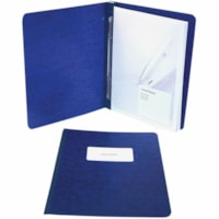 ACCO Presstex Letter Recycled Report Cover with Fastener - 3" (76.20 mm) Folder Capacity - 8 1/2" (215.90 mm) x 11" (279.40 mm) - 2 x Prong Fastener(s) - 20 pt. (7.04 mm) - Paper Stock, Tyvek, Leather, Presstex - Dark Blue