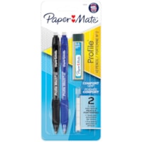 Paper Mate Profile Mechanical Pencils 0.7 mm Assorted Colours 2/pkg - 0.7 mm (0.03") Lead - HB/#2 - Black, Blue Barrel - 2 / Pack