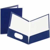 Esselte Letter Pocket Folder - 8 1/2" (215.90 mm) x 11" (279.40 mm) - 100 Sheets Capacity - 2 Pocket(s) - Paperboard - Dark Blue - 1 Each