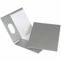 Grand & Toy Letter Recycled Portfolio - 8 1/2" (215.90 mm) x 11" (279.40 mm) - 50 Sheets Capacity - 2 Pocket(s) - Gray - 100% Recycled - 25 / Unit