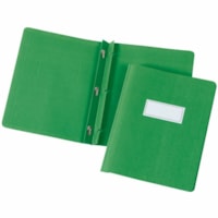 Grand & Toy 1/2 Tab Cut Letter Recycled Report Cover with Fastener - 8 1/2" (215.90 mm) x 11" (279.40 mm) - 3 Fastener(s) - Leatherette - Hunter Green - 10% Recycled - 5 / Unit