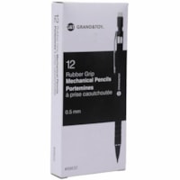 Grand & Toy Rubber Grip Mechanical Pencils, 0.5 mm, 12/BX - 0.5 mm (0.02") Lead - Refillable - Black Barrel - 12 / Box