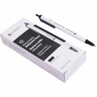 Grand & Toy Retractable Ballpoint Pens, Black, Medium 1.0 mm, 12/BX - 1 mm (0.04") Medium Round Pen Point - Retractable - Black Ink - White Barrel - 12 / Box