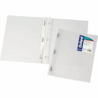 Oxford Letter Report Cover with Fastener - 8 1/2" (215.90 mm) x 11" (279.40 mm) - 50 Sheets Capacity - 3 x Double Tang Fastener(s) - 2" (50.80 mm) Fastener Capacity - Poly, Polypropylene - Clear - 1 / Unit