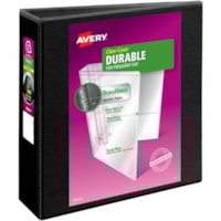 Avery® Durable View Binder 3" , Slant D Rings, Black - 3" (76.20 mm) Binder Capacity - Letter - 8 1/2" (215.90 mm) x 11" (279.40 mm) Sheet Size - 600 Sheet Capacity - 3 Ring(s) - Fastener(s): Slant Ring - Pocket(s): 2 - Polypropylene - Recycled - Pocket, Durable, Tear Resistant, Flexible, Split 