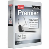 Cardinal® Premier ONE-TOUCH® Easy Open® Locking Slant-D® Rings Binder - 1 1/2" (38.10 mm) Binder Capacity - Letter - 8 1/2" (215.90 mm) x 11" (279.40 mm) Sheet Size - 375 Sheet Capacity - 2 19/64" (58.42 mm) Spine Width - 3 Ring(s) - Fastener(s): D-Ring - Pocket(s): 4, Inside Front &
