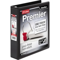 Cardinal EasyOpen Clearvue Slant D-Ring Binders - 1 1/2" (38.10 mm) Binder Capacity - Letter - 8 1/2" (215.90 mm) x 11" (279.40 mm) Sheet Size - 350 Sheet Capacity - 1 3/5" (40.64 mm) Spine Width - 3 Ring(s) - Fastener(s): D-Ring - Pocket(s): 2, Inside Front & Back - Vinyl - Black - 1.18 lb (535.24 