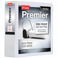 Cardinal® Premier ONE-TOUCH® Easy Open® Locking Slant-D® Rings Binder - 3" (76.20 mm) Binder Capacity - Letter - 8 1/2" (215.90 mm) x 11" (279.40 mm) Sheet Size - 650 Sheet Capacity - 3 1/2" (88.90 mm) Spine Width - 3 Ring(s) - Fastener(s): D-Ring - Pocket(s): 4, Inside Front & Back 