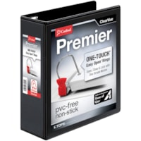 Cardinal EasyOpen Clearvue Slant D-Ring Binders - 3" (76.20 mm) Binder Capacity - Letter - 8 1/2" (215.90 mm) x 11" (279.40 mm) Sheet Size - 675 Sheet Capacity - 2 29/32" (73.66 mm) Spine Width - 3 Ring(s) - Fastener(s): D-Ring - Pocket(s): 2, Inside Front & Back - Vinyl - Black - 1.86 lb (843.68 g)