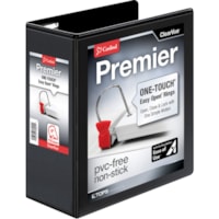 Cardinal EasyOpen Clearvue Slant D-Ring Binders - 4" (101.60 mm) Binder Capacity - Letter - 8 1/2" (215.90 mm) x 11" (279.40 mm) Sheet Size - 775 Sheet Capacity - 3 3/5" (91.44 mm) Spine Width - 3 Ring(s) - Fastener(s): D-Ring - Pocket(s): 2, Inside Front & Back - Vinyl - Black - 2.14 lb (970.69 g) 