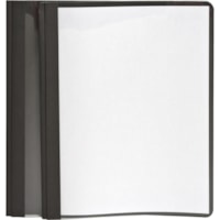 Oxford Letter Report Cover - 8 1/2" (215.90 mm) x 11" (279.40 mm) - 100 Sheets Capacity - 3 x Tang Fastener(s) - 1/2" (12.70 mm) for Folder - Leatherette - Black, Clear - 25 / Box